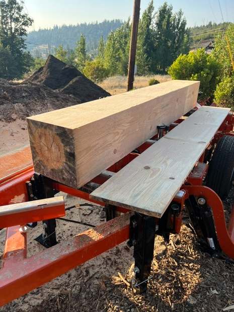 A square beam on R2's sawmill after milling